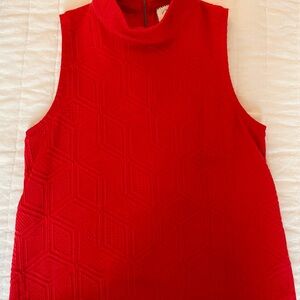 Anthropologie Red Sleeveless Blouse